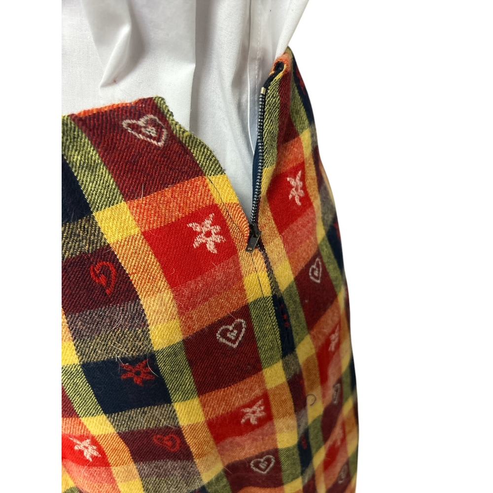 Vintage Handmade Set Size 8-10 Wool Blend Tartan Pleated Skirt‎ & Matching Vest - Picture 6 of 6